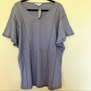 LUUKSE Cotton Purple Grey T Shirt Top NWT